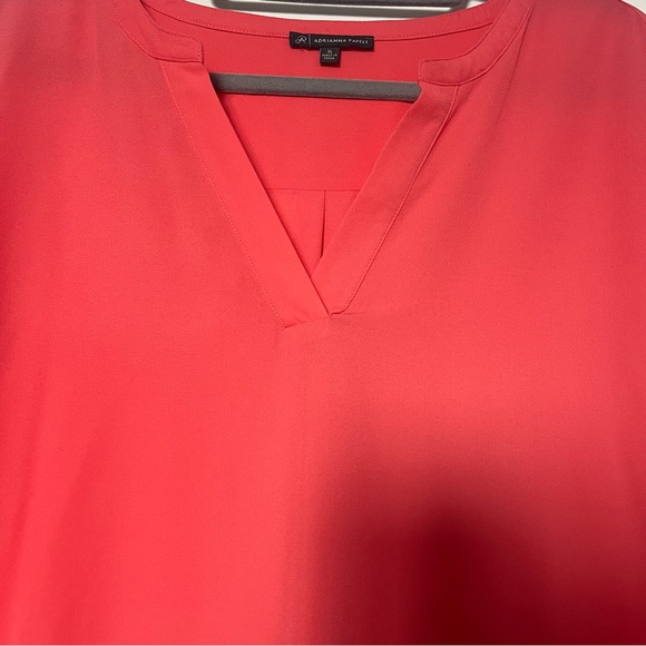 NWOT Adrianna Papell Vibrant Coral Blouse - Picture 2 of 8